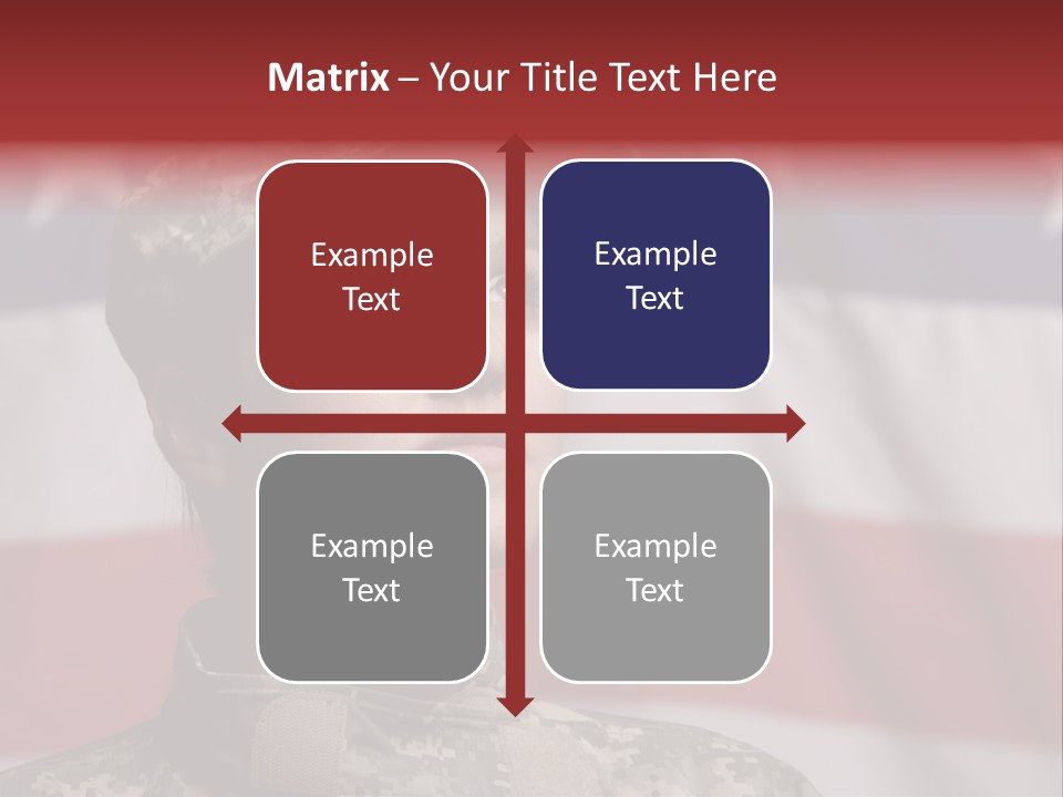 Military Invasion Female Soldier Flag PowerPoint Template