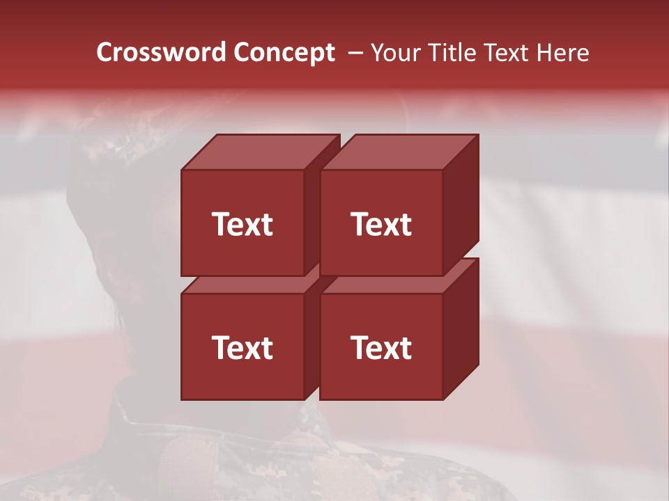 Military Invasion Female Soldier Flag PowerPoint Template