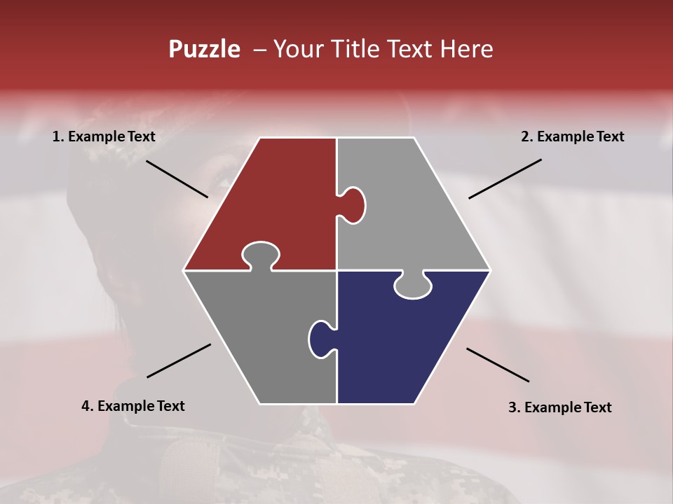 Military Invasion Female Soldier Flag PowerPoint Template