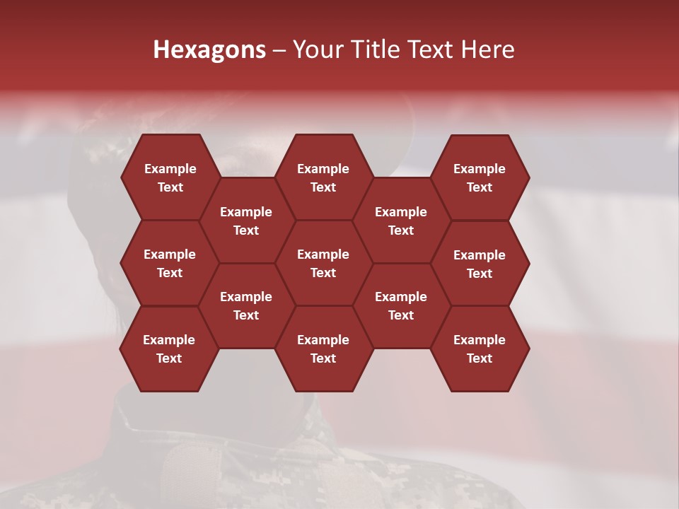 Military Invasion Female Soldier Flag PowerPoint Template