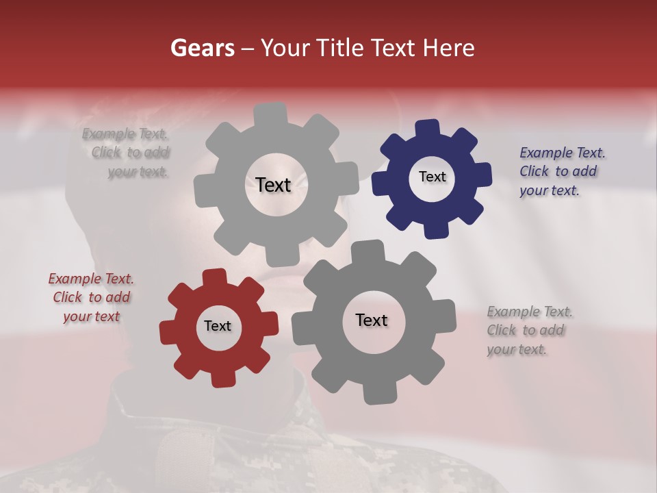 Military Invasion Female Soldier Flag PowerPoint Template