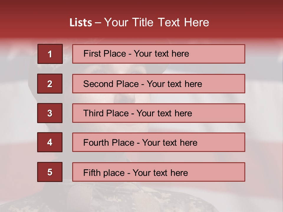 Military Invasion Female Soldier Flag PowerPoint Template