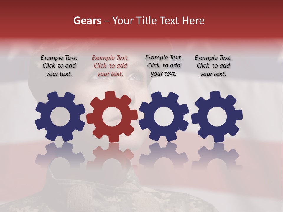 Military Invasion Female Soldier Flag PowerPoint Template