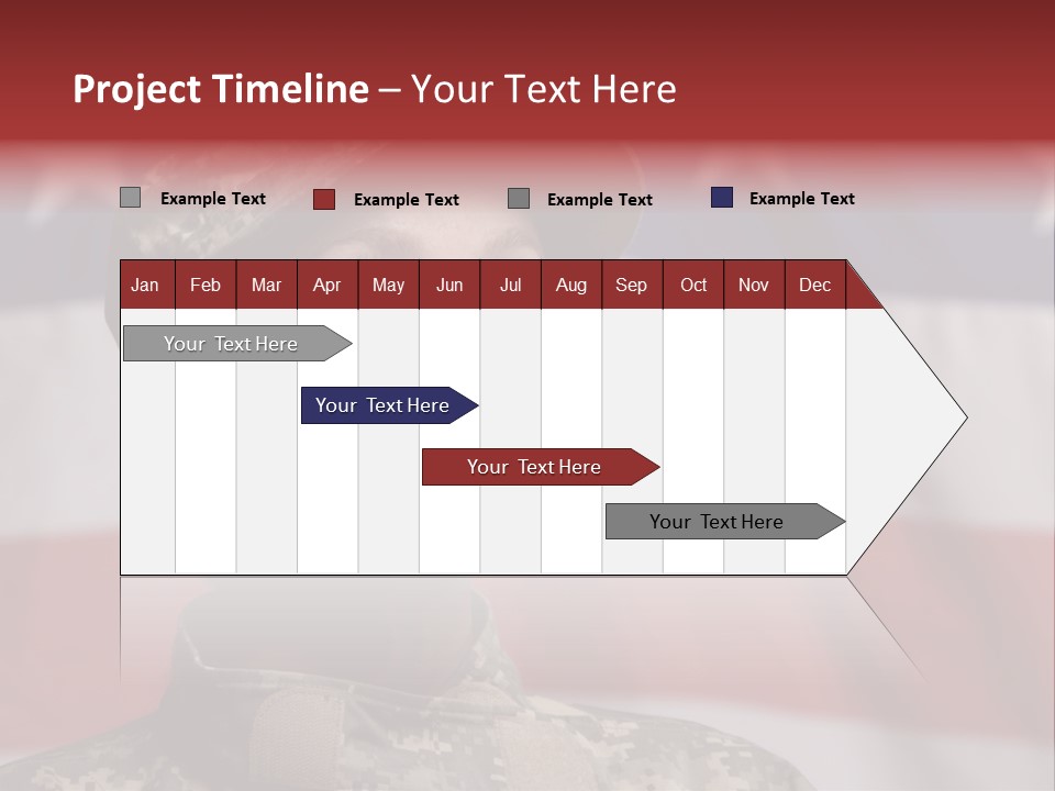 Military Invasion Female Soldier Flag PowerPoint Template