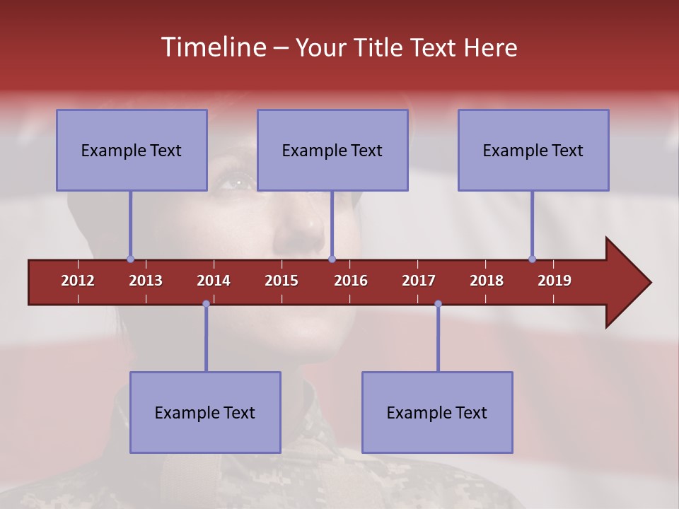 Military Invasion Female Soldier Flag PowerPoint Template