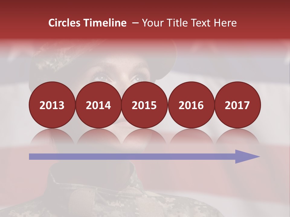 Military Invasion Female Soldier Flag PowerPoint Template