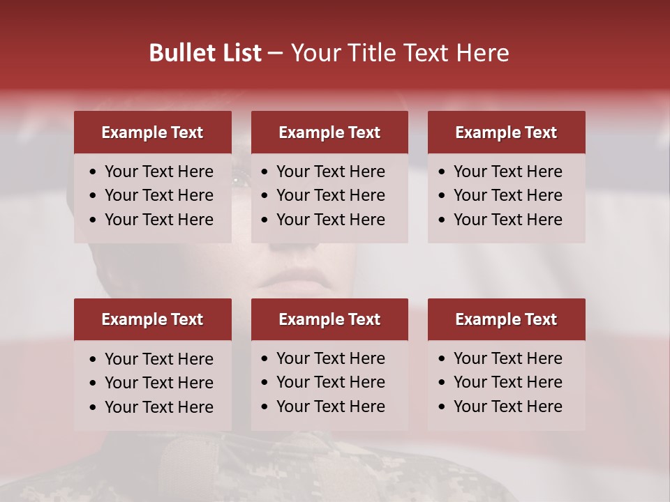 Military Invasion Female Soldier Flag PowerPoint Template