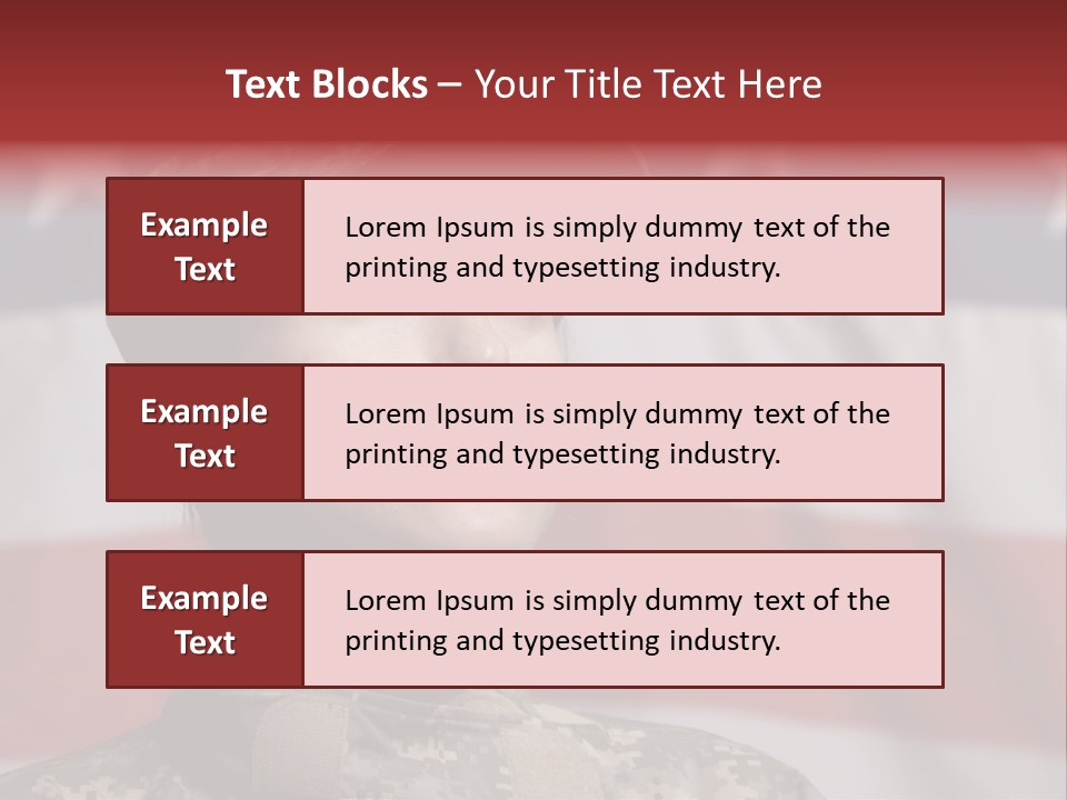Military Invasion Female Soldier Flag PowerPoint Template