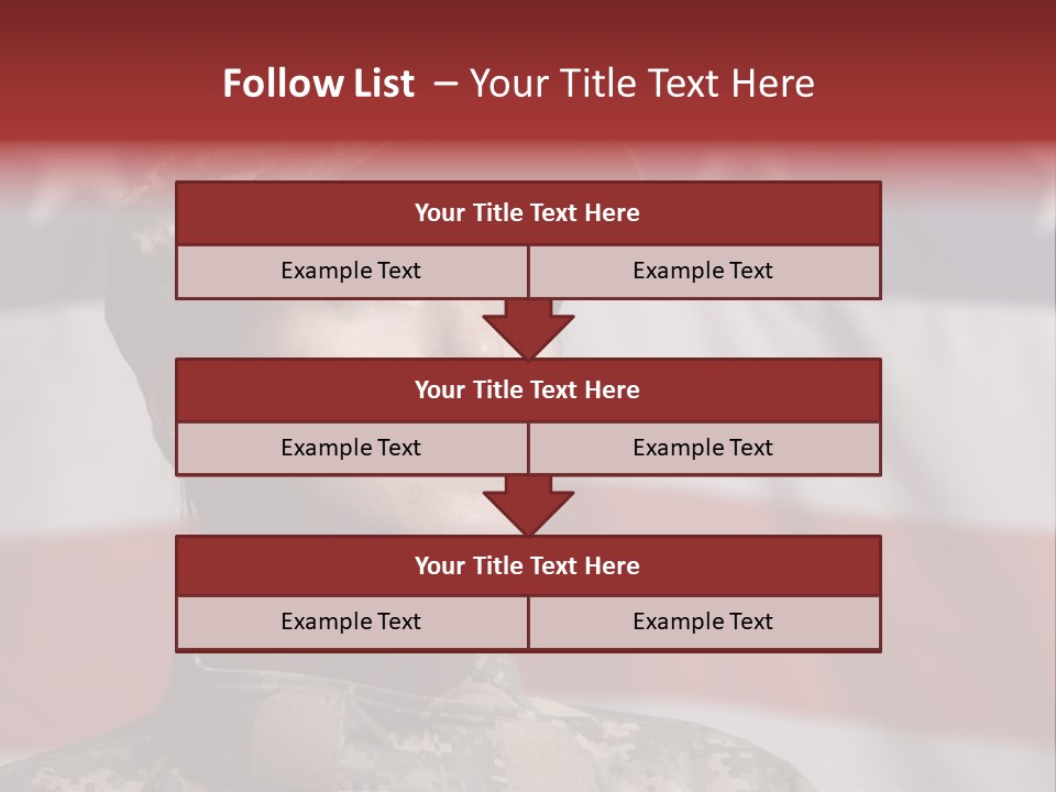 Military Invasion Female Soldier Flag PowerPoint Template