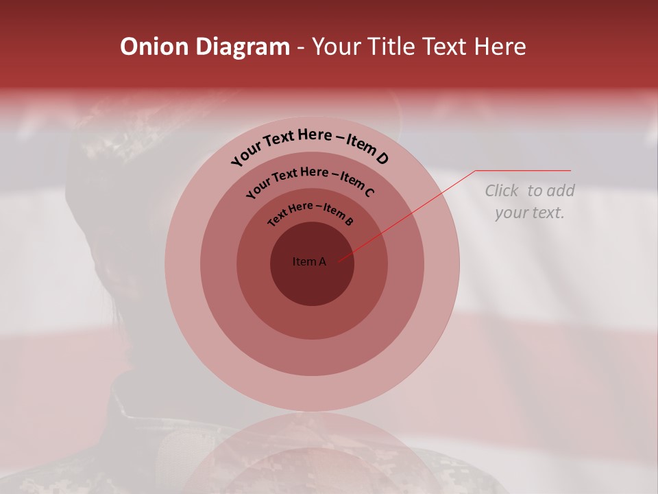 Military Invasion Female Soldier Flag PowerPoint Template