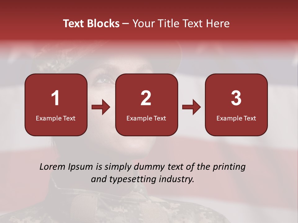 Military Invasion Female Soldier Flag PowerPoint Template