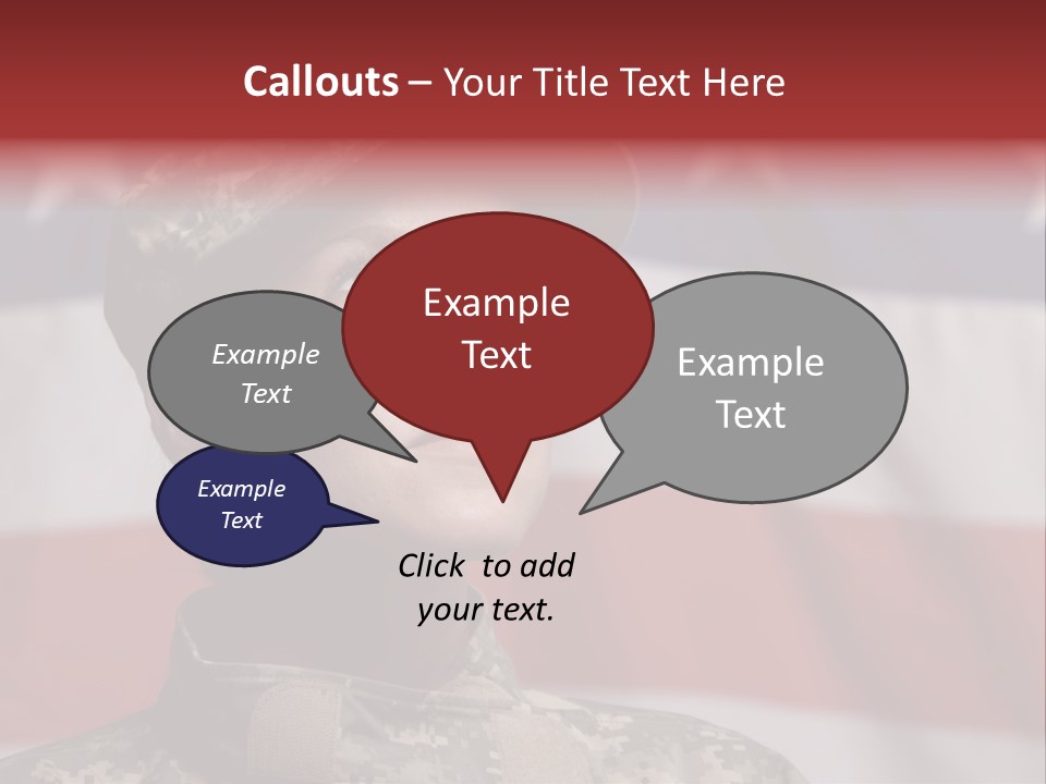 Military Invasion Female Soldier Flag PowerPoint Template