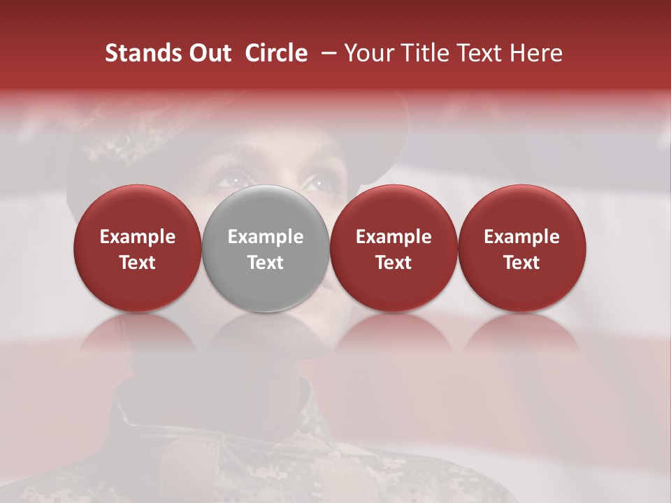 Military Invasion Female Soldier Flag PowerPoint Template