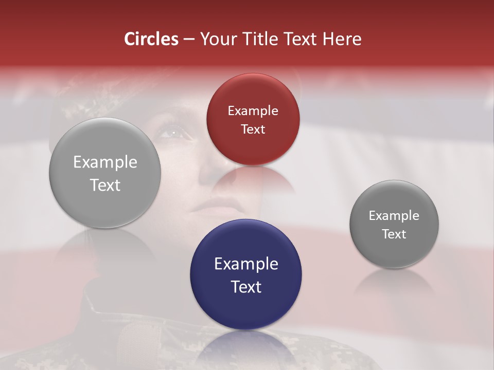 Military Invasion Female Soldier Flag PowerPoint Template