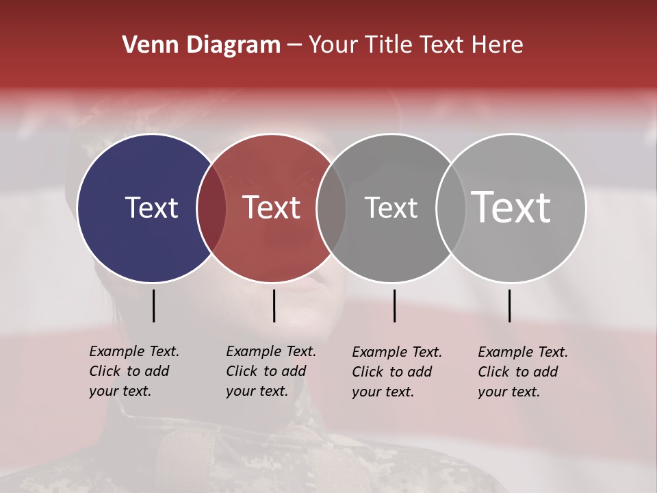 Military Invasion Female Soldier Flag PowerPoint Template