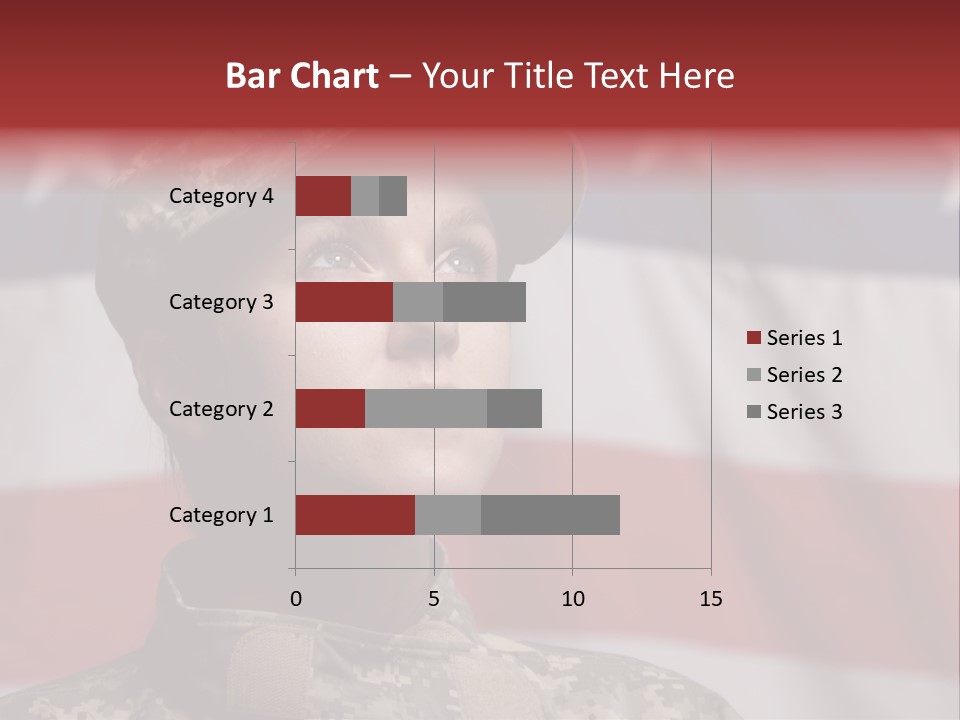 Military Invasion Female Soldier Flag PowerPoint Template