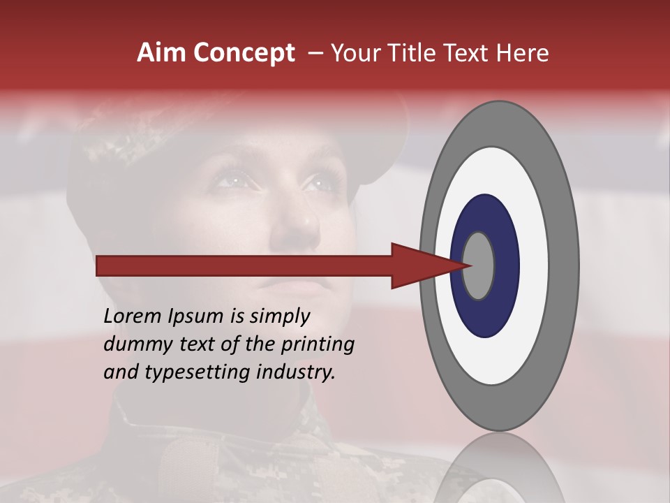 Military Invasion Female Soldier Flag PowerPoint Template