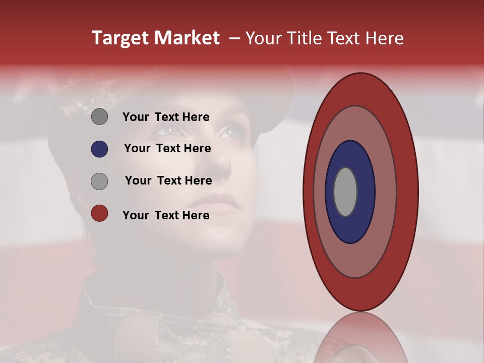 Military Invasion Female Soldier Flag PowerPoint Template