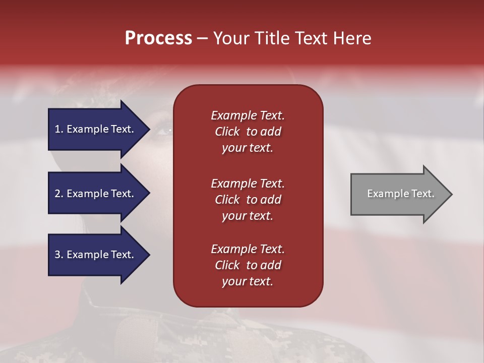 Military Invasion Female Soldier Flag PowerPoint Template