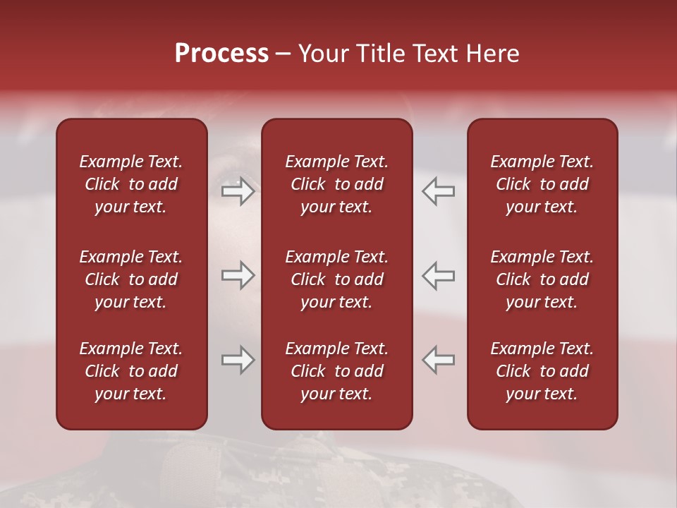 Military Invasion Female Soldier Flag PowerPoint Template