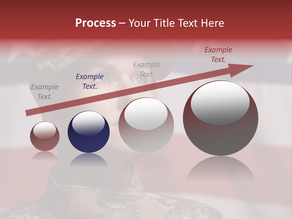 Military Invasion Female Soldier Flag PowerPoint Template