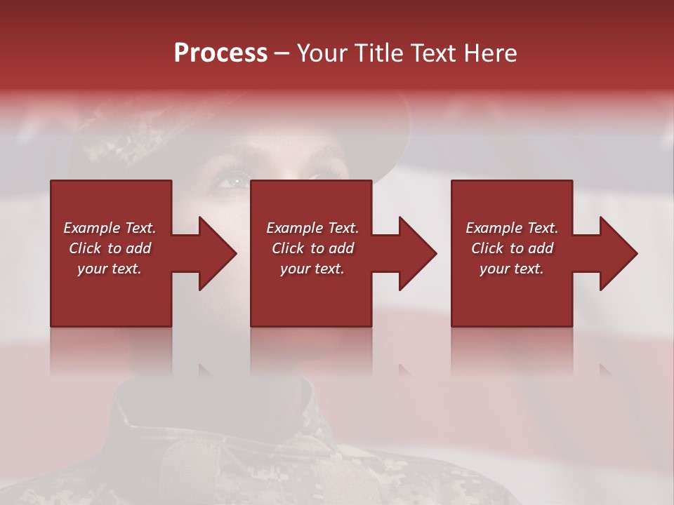 Military Invasion Female Soldier Flag PowerPoint Template