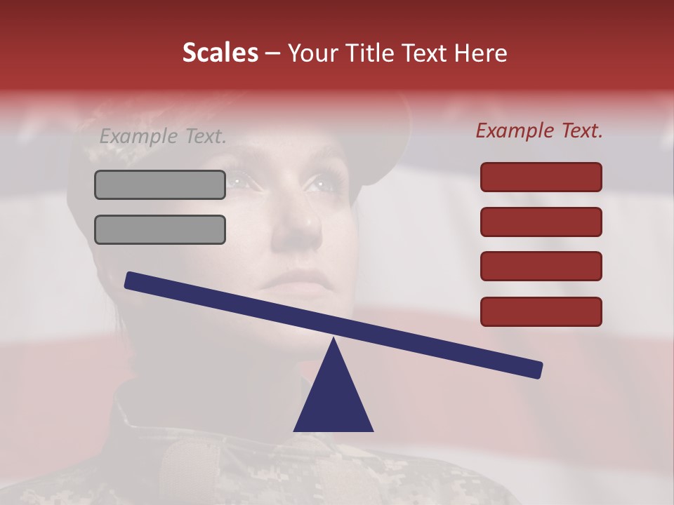Military Invasion Female Soldier Flag PowerPoint Template
