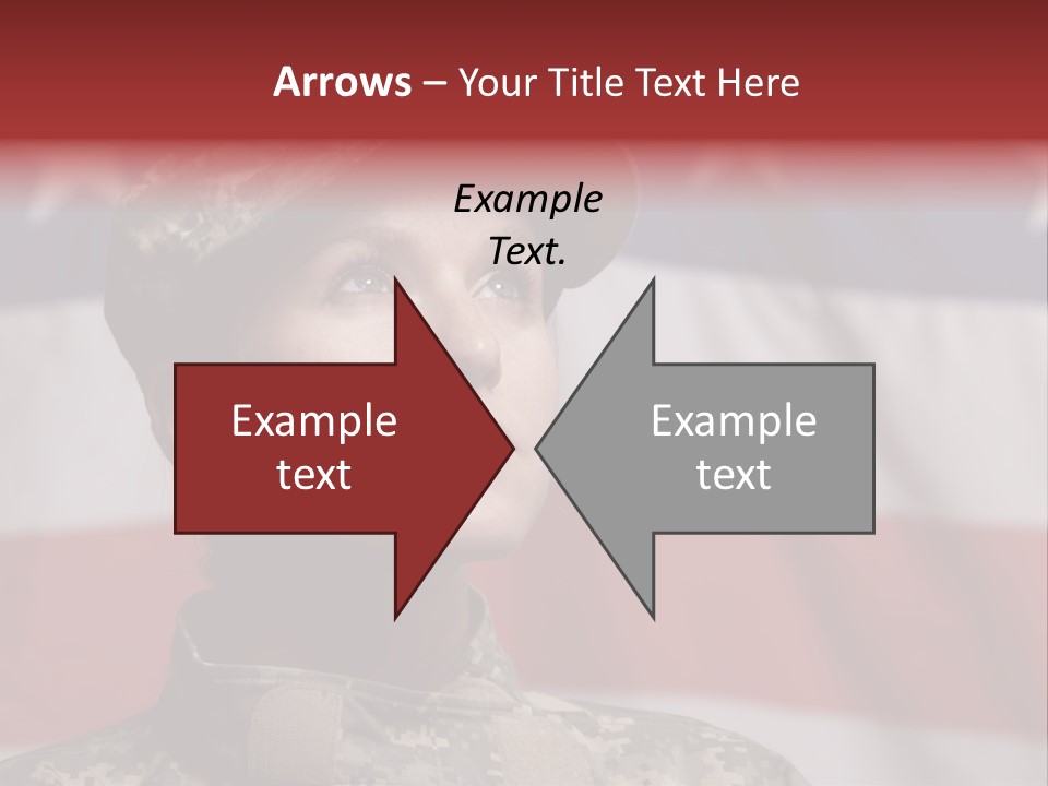 Military Invasion Female Soldier Flag PowerPoint Template