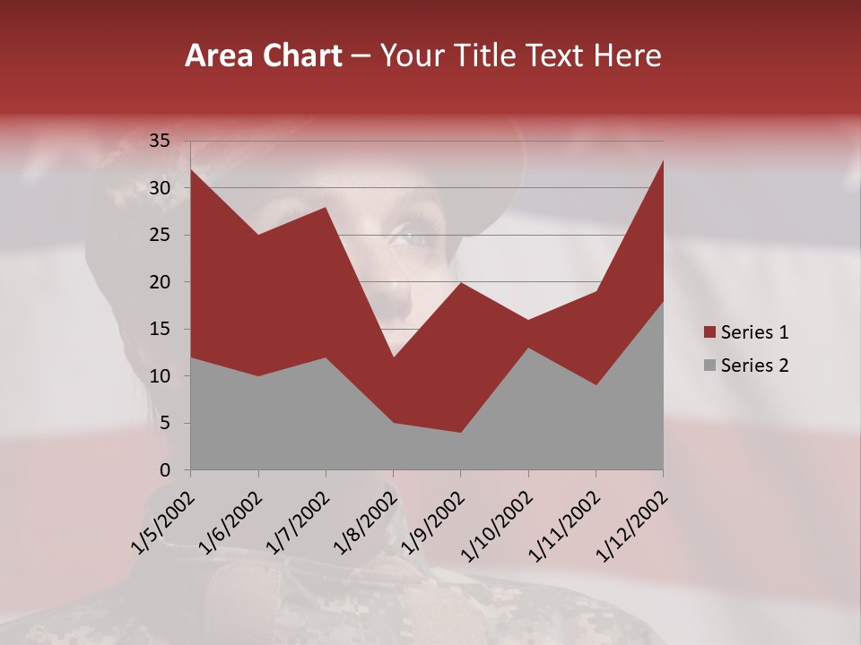 Military Invasion Female Soldier Flag PowerPoint Template