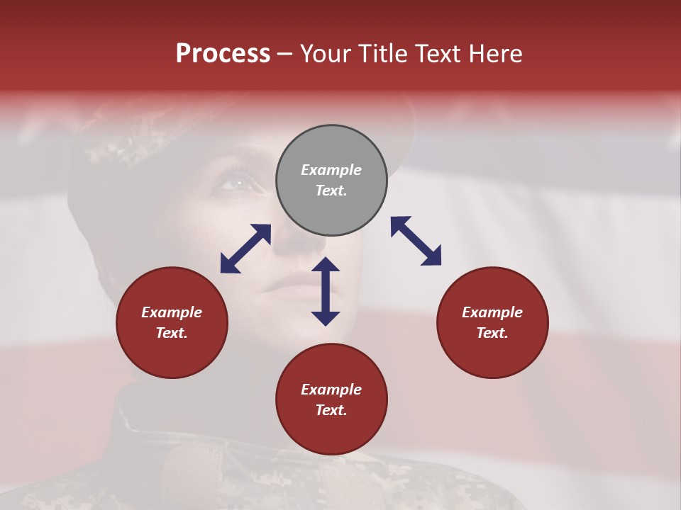 Military Invasion Female Soldier Flag PowerPoint Template