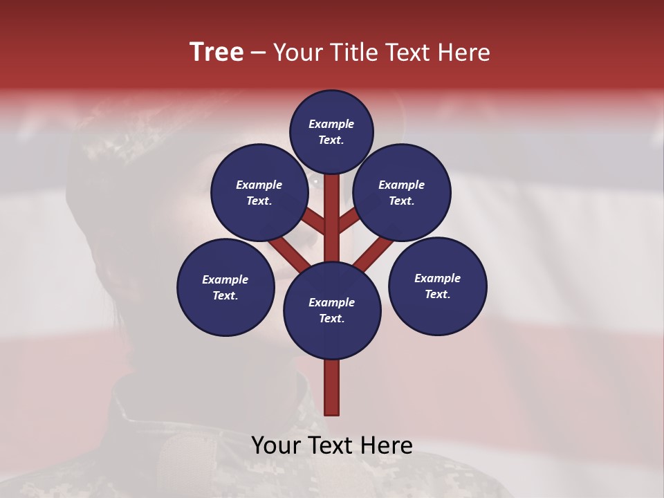 Military Invasion Female Soldier Flag PowerPoint Template