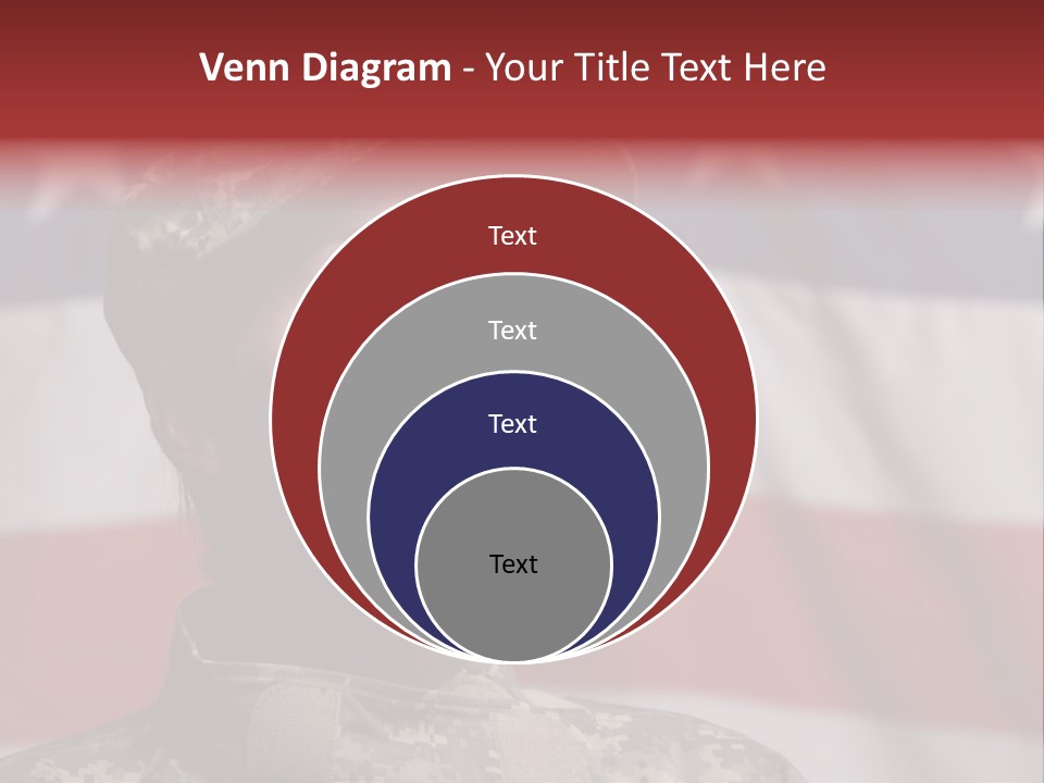 Military Invasion Female Soldier Flag PowerPoint Template