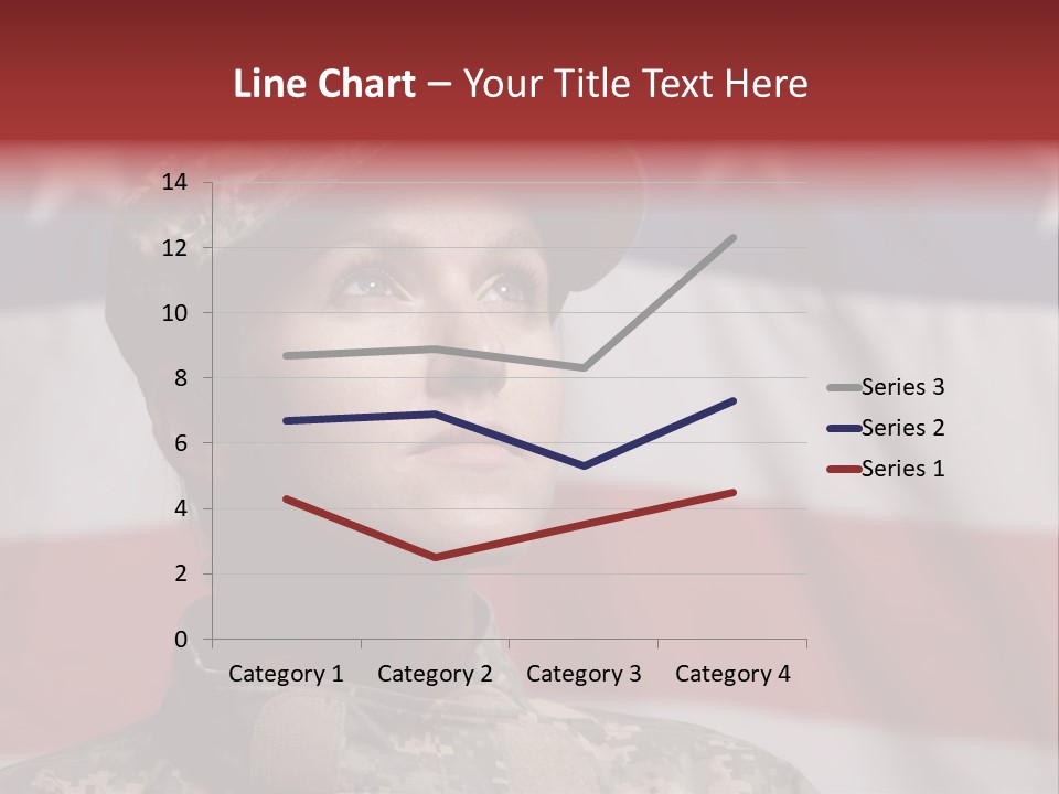 Military Invasion Female Soldier Flag PowerPoint Template
