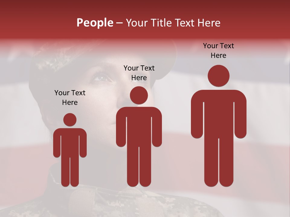 Military Invasion Female Soldier Flag PowerPoint Template