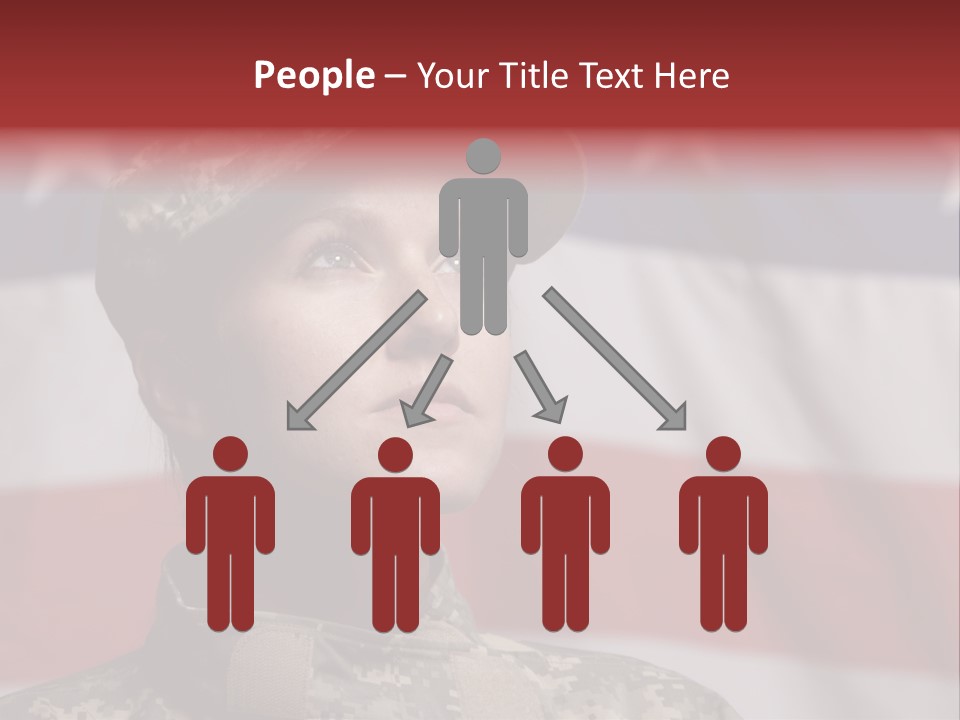 Military Invasion Female Soldier Flag PowerPoint Template