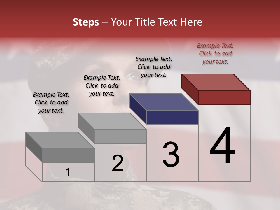 Military Invasion Female Soldier Flag PowerPoint Template