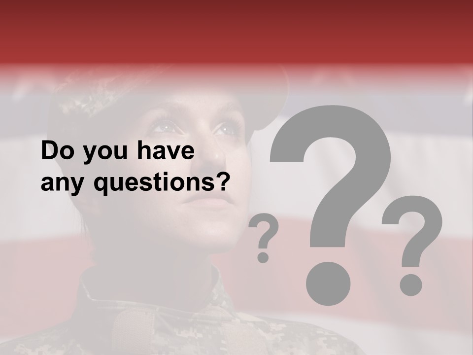 Military Invasion Female Soldier Flag PowerPoint Template