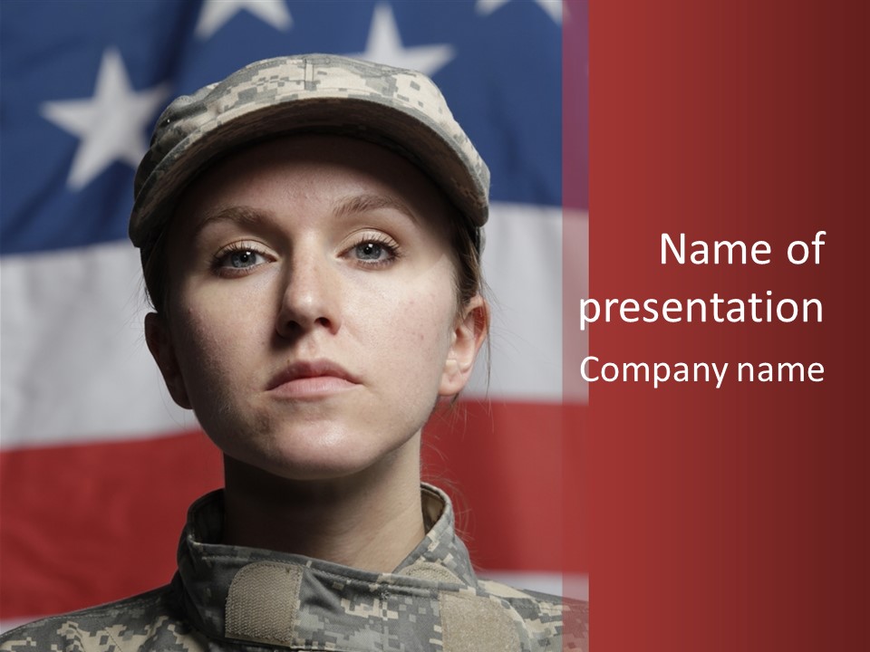 War Military Invasion Female PowerPoint Template