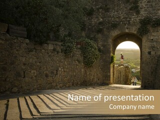 Blade Road Fort PowerPoint Template