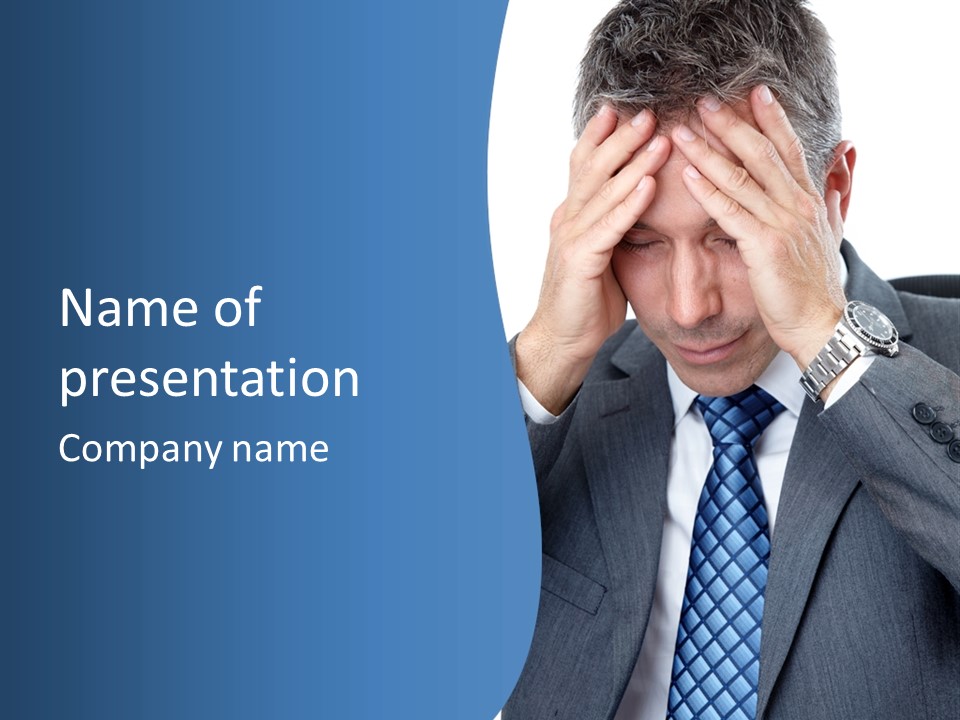 Stress Head Suit PowerPoint Template