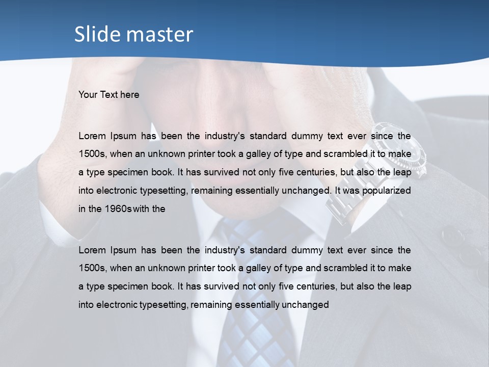 Stress Head Suit PowerPoint Template