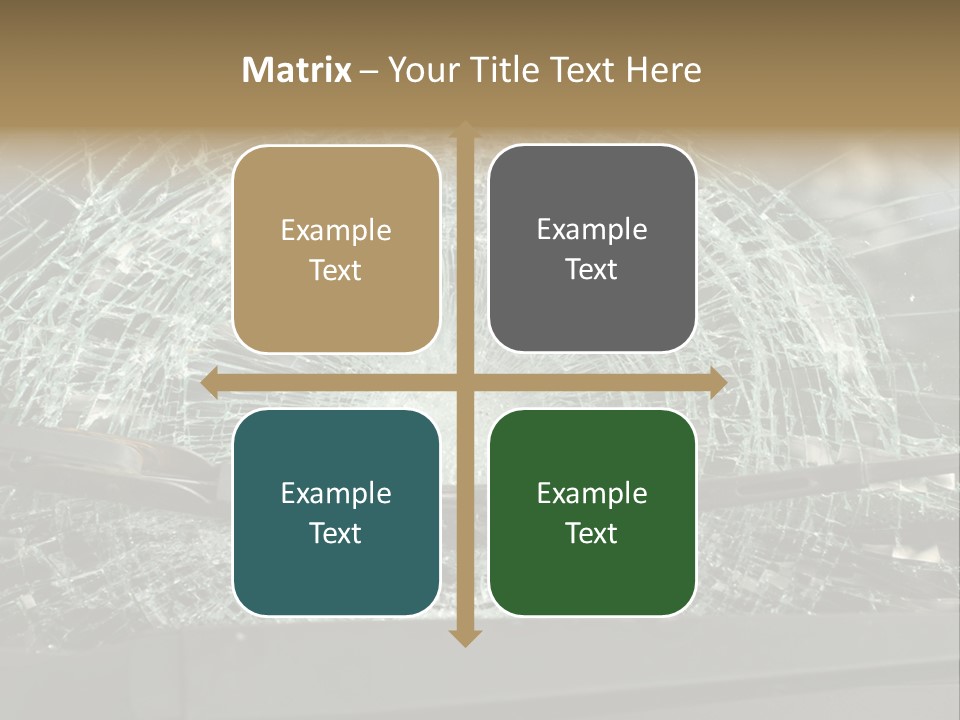 A Broken Windshield Is Shown In This Powerpoint Presentation PowerPoint Template