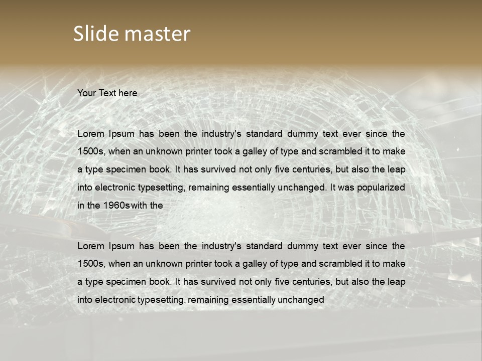 A Broken Windshield Is Shown In This Powerpoint Presentation PowerPoint Template