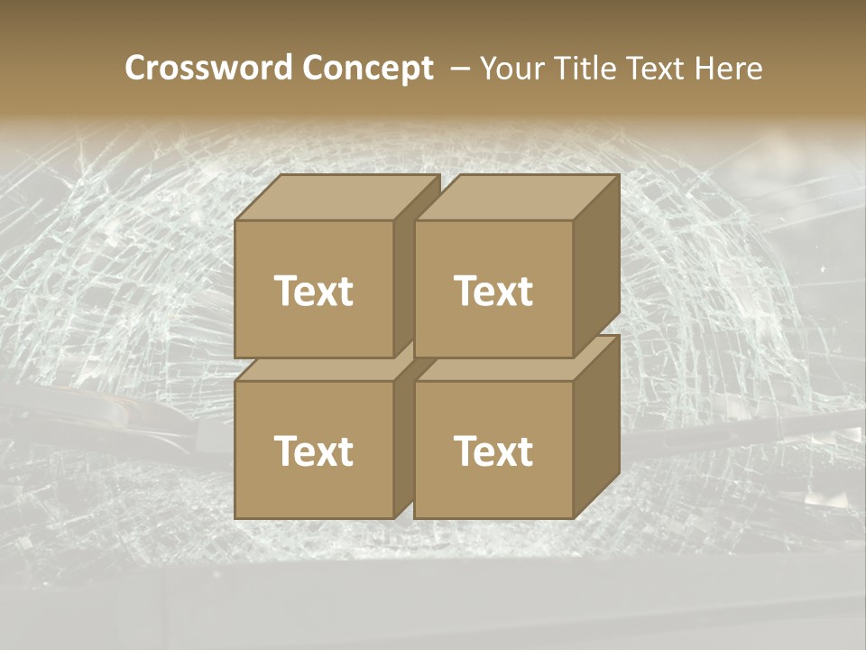 A Broken Windshield Is Shown In This Powerpoint Presentation PowerPoint Template