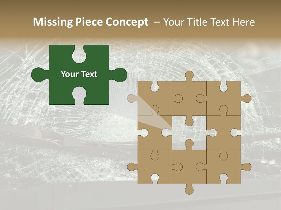A Broken Windshield Is Shown In This Powerpoint Presentation PowerPoint Template