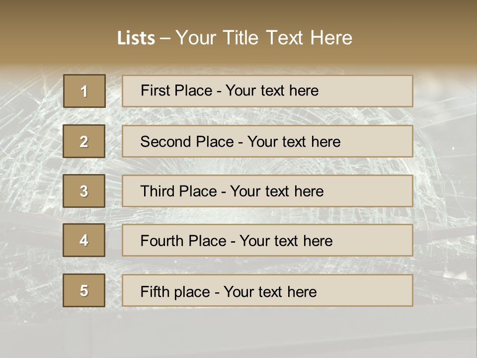 A Broken Windshield Is Shown In This Powerpoint Presentation PowerPoint Template