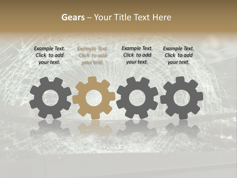 A Broken Windshield Is Shown In This Powerpoint Presentation PowerPoint Template