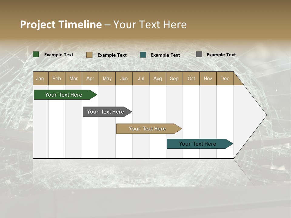 A Broken Windshield Is Shown In This Powerpoint Presentation PowerPoint Template