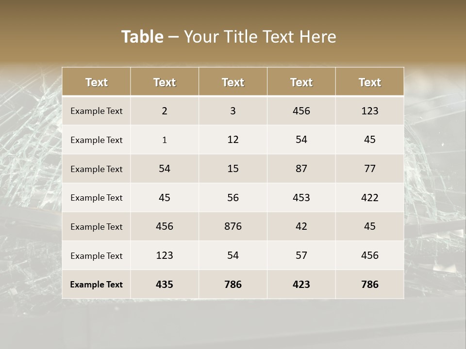 A Broken Windshield Is Shown In This Powerpoint Presentation PowerPoint Template