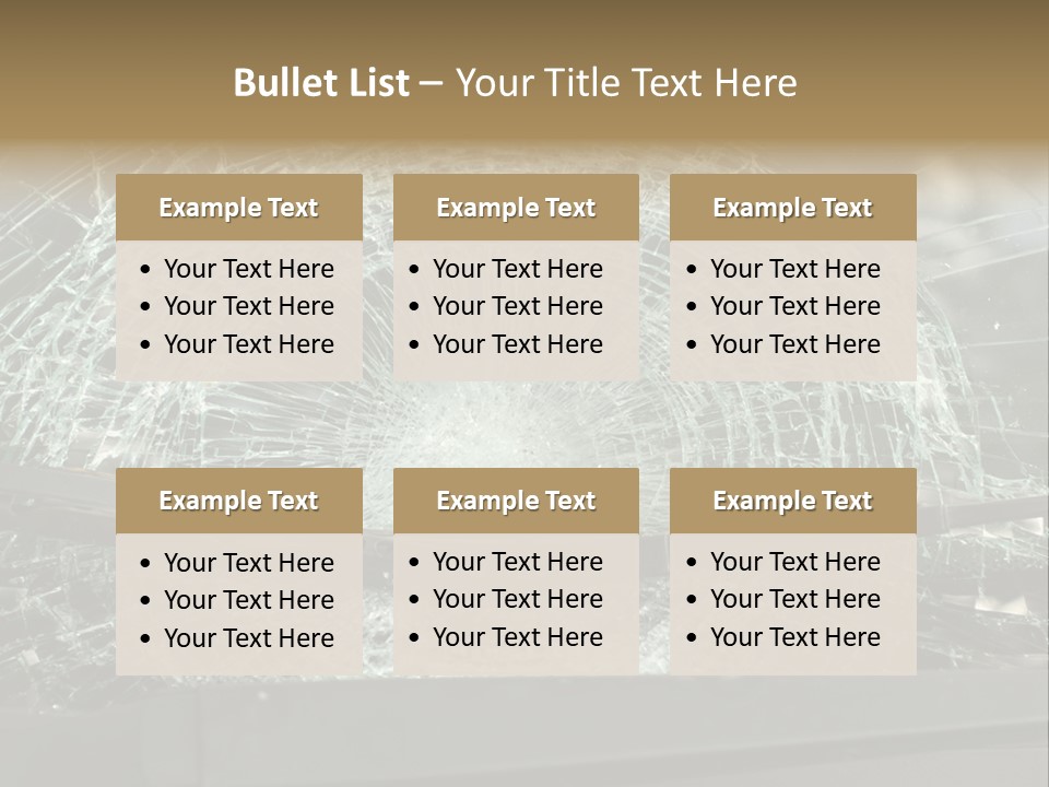 A Broken Windshield Is Shown In This Powerpoint Presentation PowerPoint Template